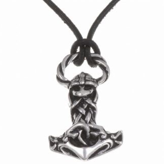 Thor's Hammer Pendant has the warrior's head at the top of the hammer