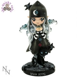Black Stars Goth Fairy Figurine