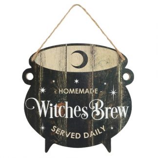 Witches Brew Cauldron Hanging Sign