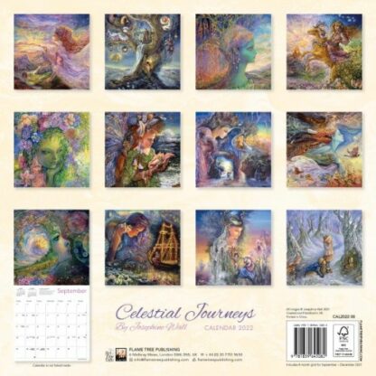Celestial Journeys by Josephine Wall Calendar 2022 back cover