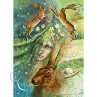 PAGAN WICCAN GREETING CARD Happy Together BIRTHDAY HARE GODDESS WENDY ANDREW 
