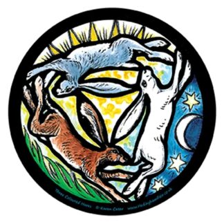 Three Coloured Hares Window Sticker
