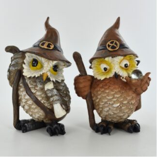 Set of Two Mystical Owl Figurines