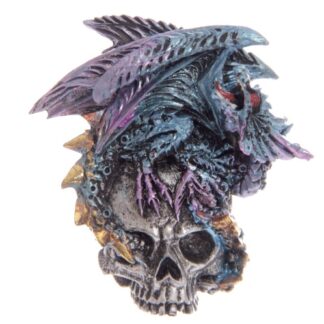Silver Skull Blue Dragon Magnet
