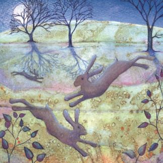 Moonlight Hares Card