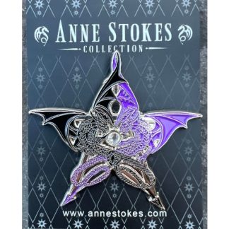 Black and Purple Pentagram Dragon Enamel Pin Badge