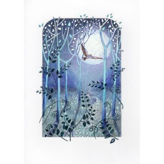 Owl in the Blue Forest Card