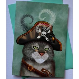 Captain Marmaduke Pirate Cat Card